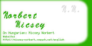 norbert micsey business card